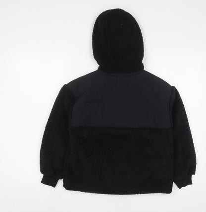 Back view of Next girls’ black jacket, size 9, years zip