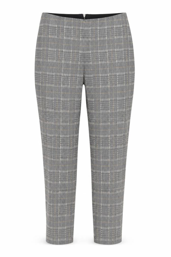 H&M Womens Grey Plaid Polyester Trousers Size L L27 in Regular Zip