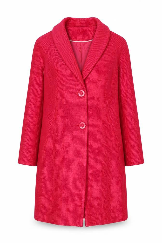 M&Co Womens Pink Overcoat Coat Size 12 Button