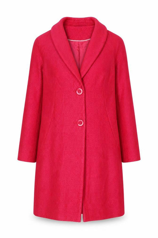 M&Co Womens Pink Overcoat Coat Size 12 Button