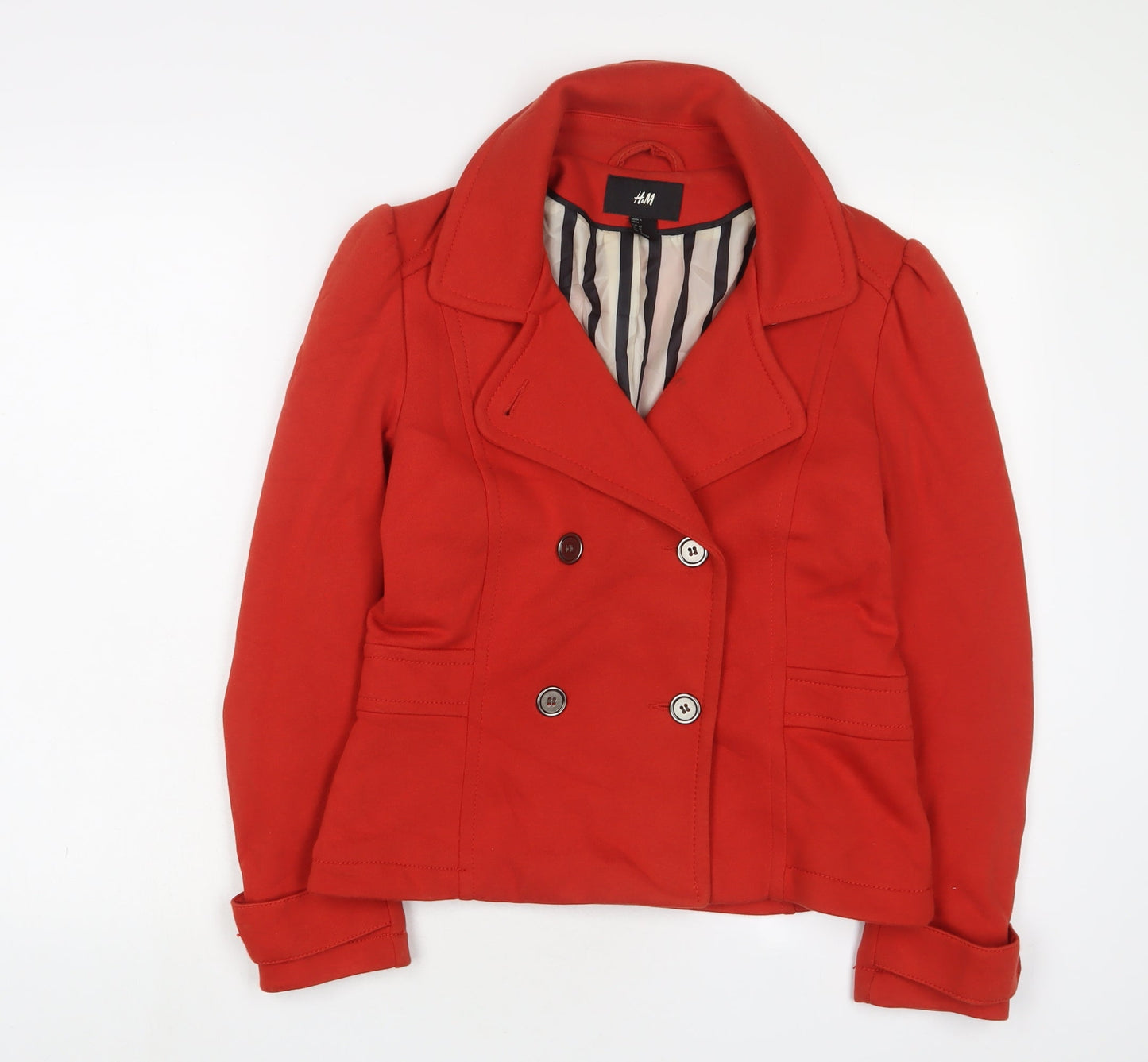 H&M Womens Orange Jacket Blazer Size 14 Button