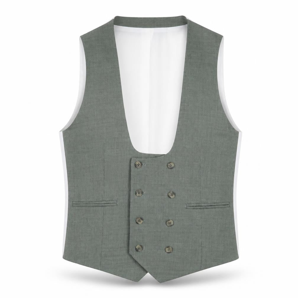 ASOS Mens Green Polyester Jacket Suit Waistcoat Size 42 Regular