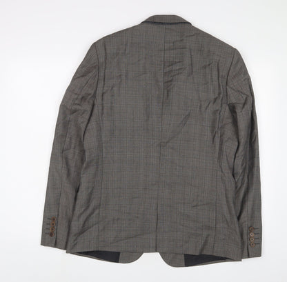 Back view of ASOS men’s grey polyester jacket suit jacket, size 40, regular