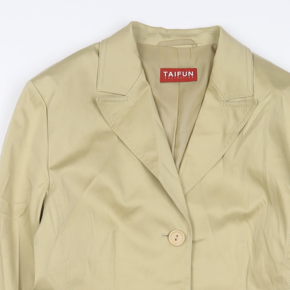 Taifun Womens Beige Jacket Blazer Size 12 Zip