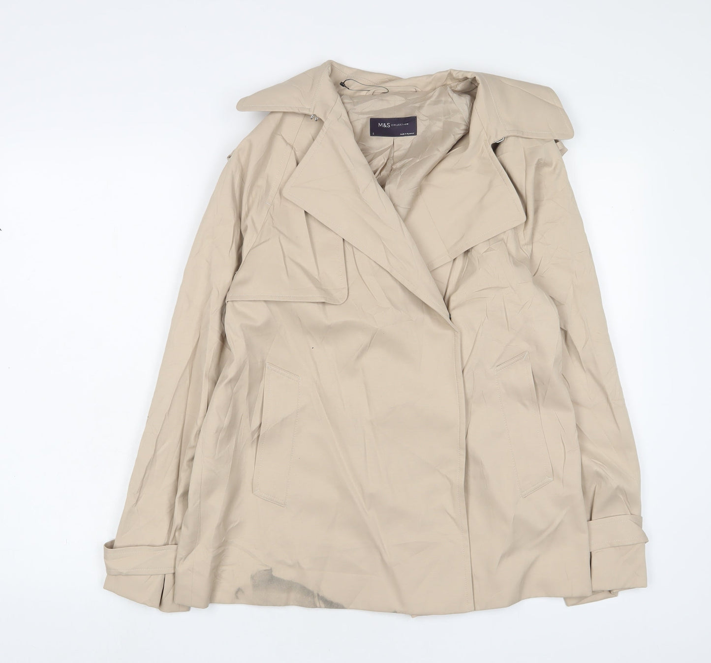 Marks and Spencer Womens Beige Jacket Size 6 Snap