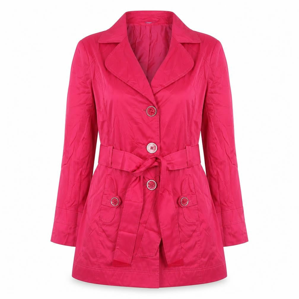 Autonomy Womens Pink Overcoat Coat Size 12 Button - Belted