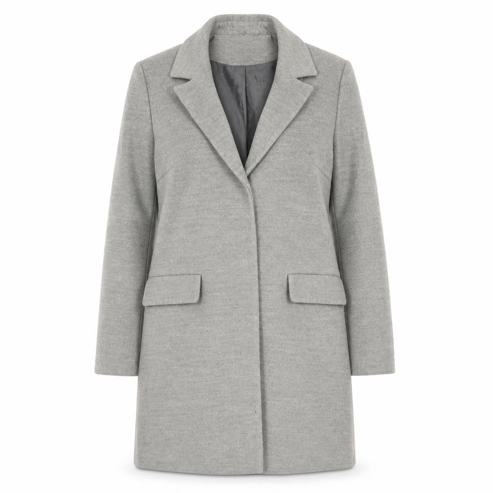 Topshop Womens Grey Overcoat Coat Size 8 Snap