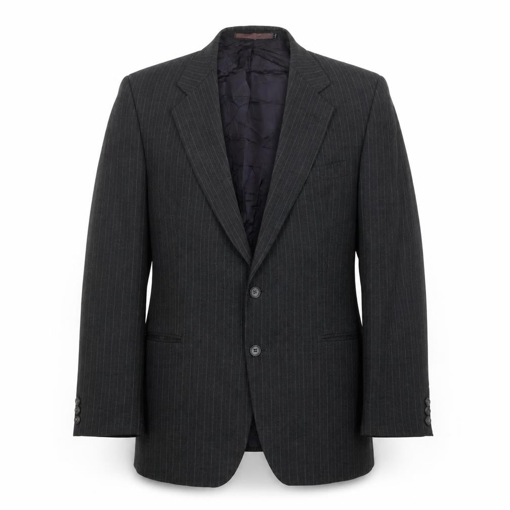 St Michael Mens Grey Striped Wool Jacket Suit Jacket Size 42 Regular