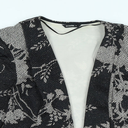 Close-up detail of Roman women’s black jacket, size UK 10