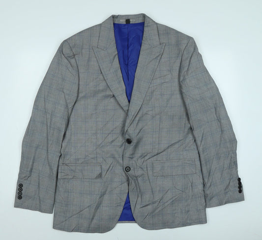 Marks and Spencer Mens Grey Cotton Jacket Suit Jacket Size 40 Regular