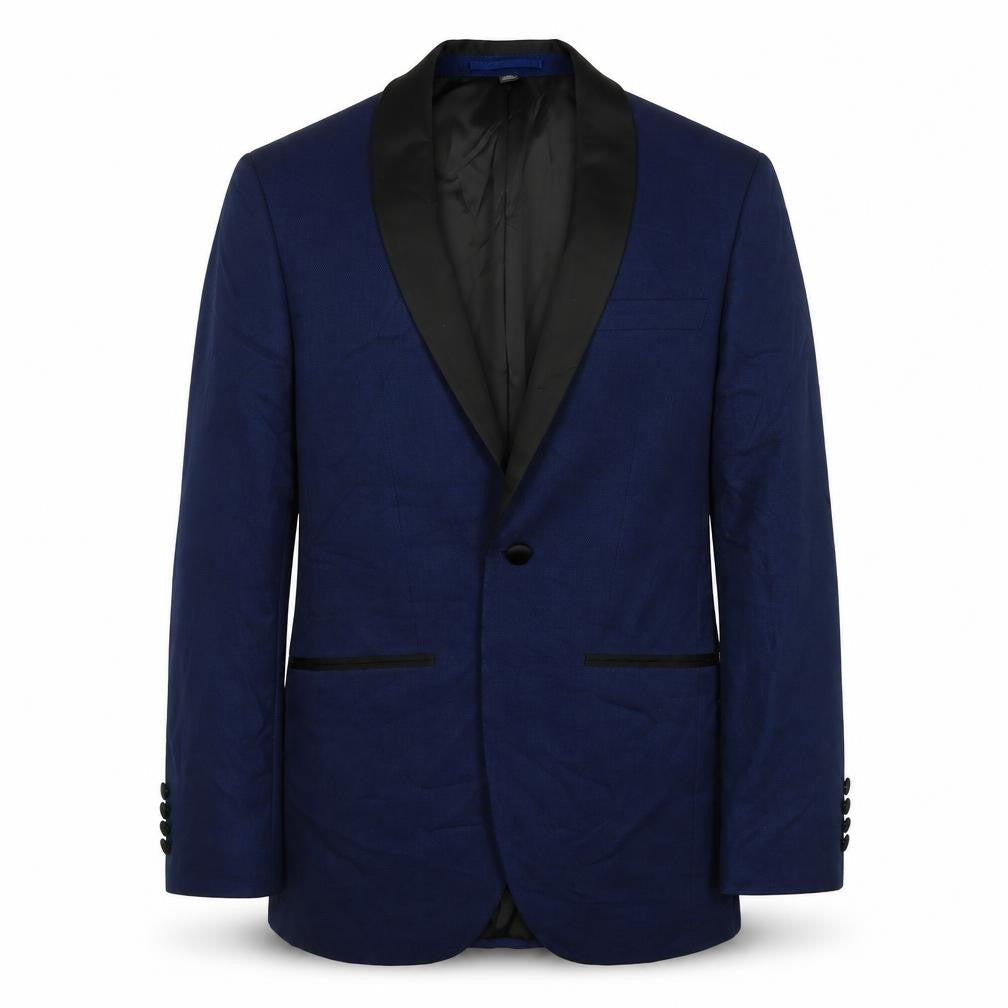 Marks & Spencer Mens Blue Wool Tuxedo Suit Jacket Size 36 Big & Tall