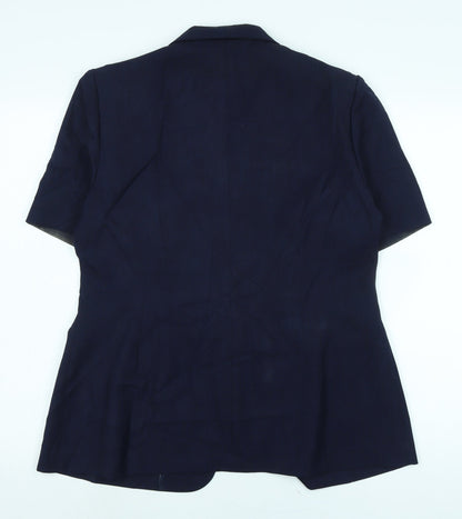 Back view of Atmosphere women’s blue jacket, size UK 16, button