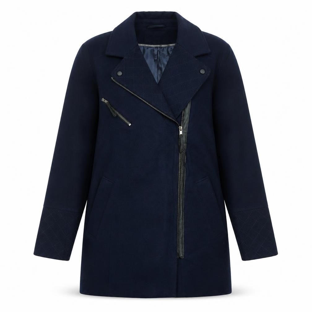 Dorothy Perkins Womens Blue Biker Coat Size 12 Zip