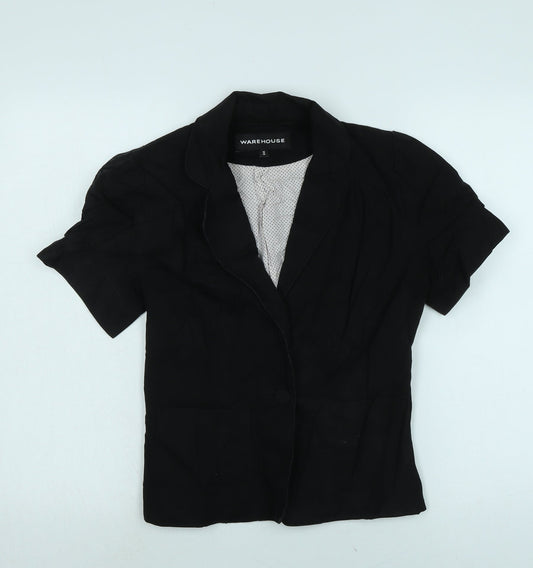 Warehouse Womens Black Jacket Size 10 Button