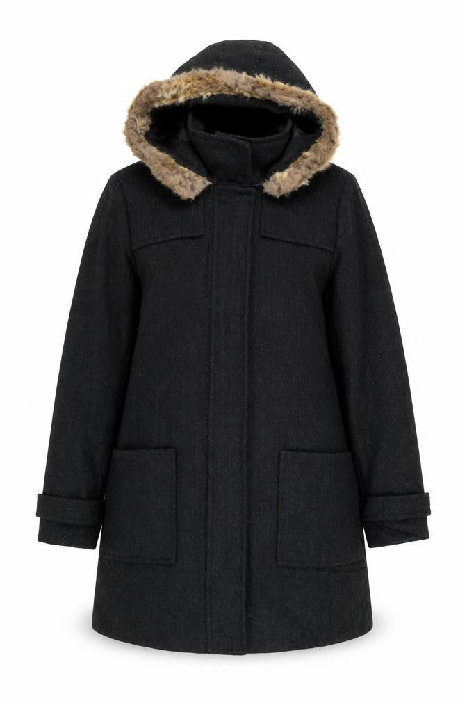 Papaya Womens Grey Overcoat Coat Size 14 Zip