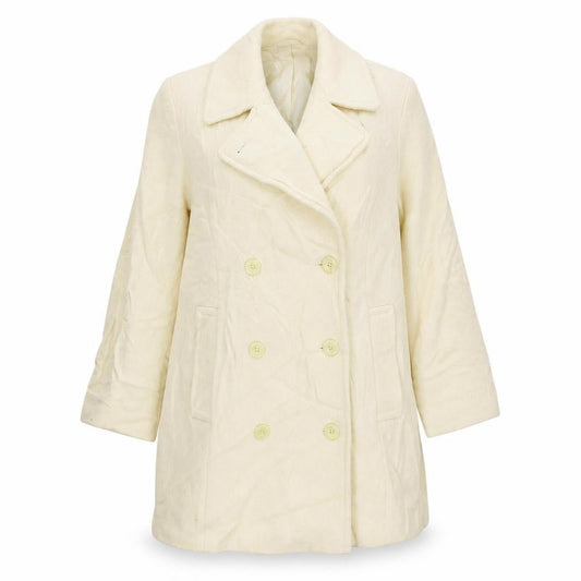 Marks & Spencer Womens Ivory Overcoat Coat Size L Button