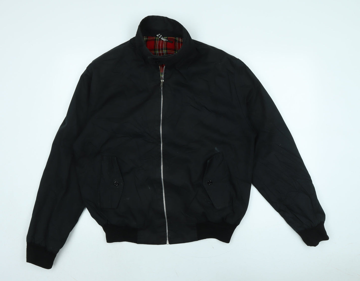 Made in England Mens Black Bomber Jacket Jacket Size 46 Zip