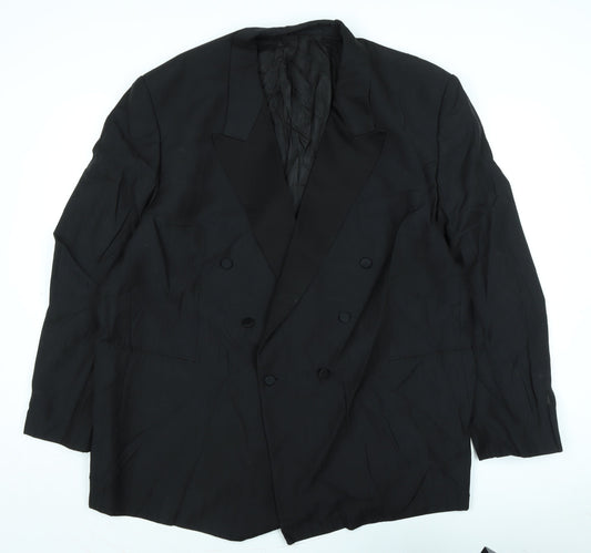 VARTERS Mens Black Wool Tuxedo Suit Jacket Size 34 Regular