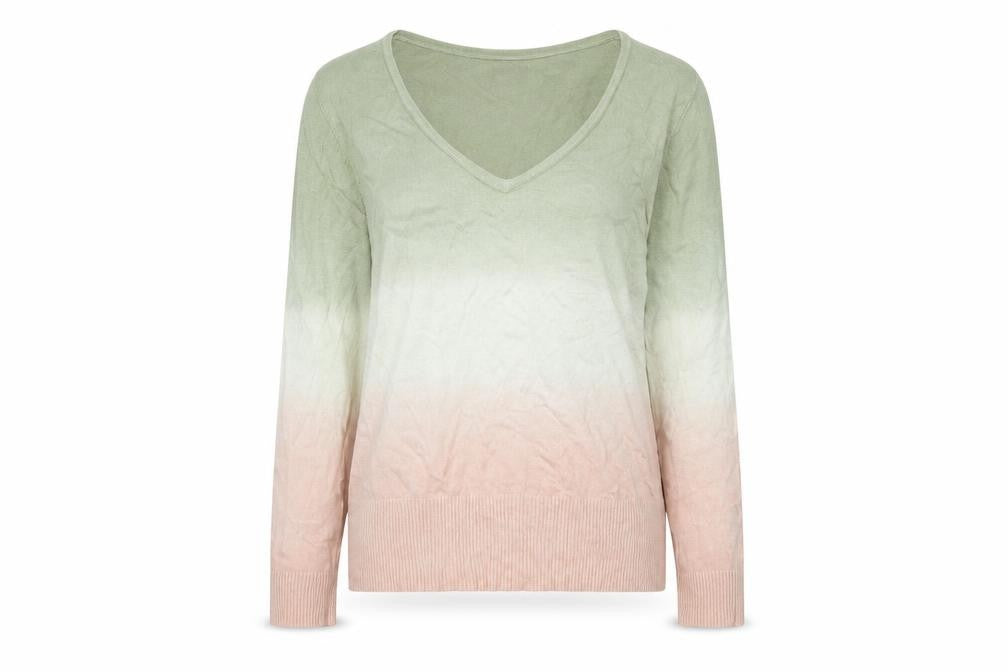 Tu-Chuz Womens Green V-Neck Viscose Pullover Jumper Size 12