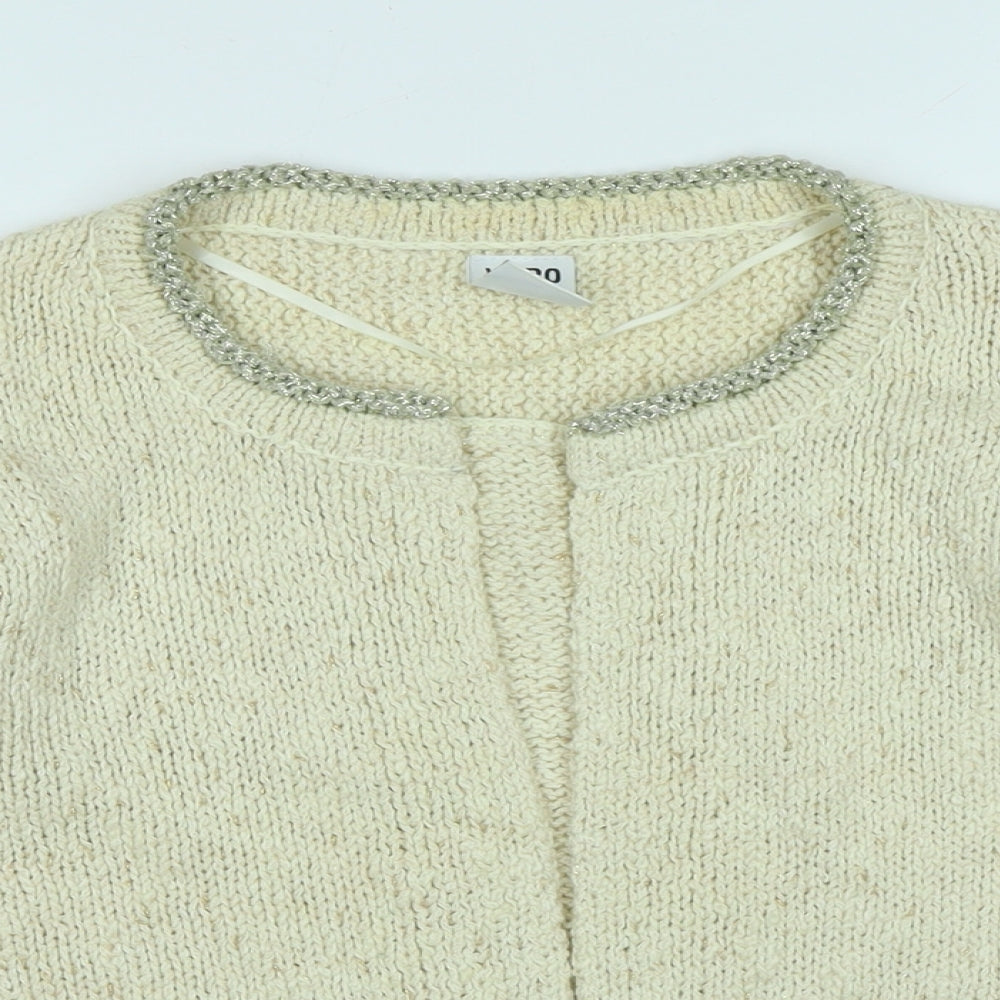 Vera Moda Womens Ivory Crew Neck Cotton Cardigan Jumper Size S
