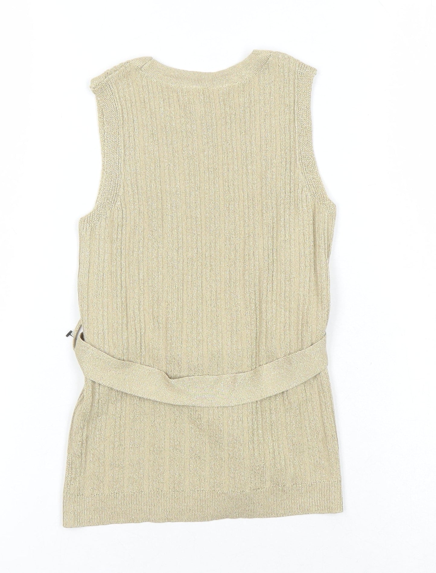 River Island Girls Gold Round Neck Viscose Tunic Jumper Size 4-5 Years