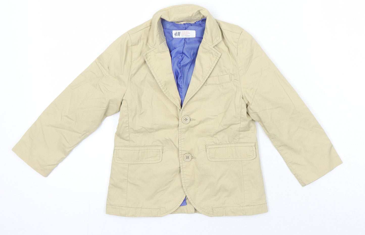H&M Boys Beige Jacket Blazer Size 3-4 Years