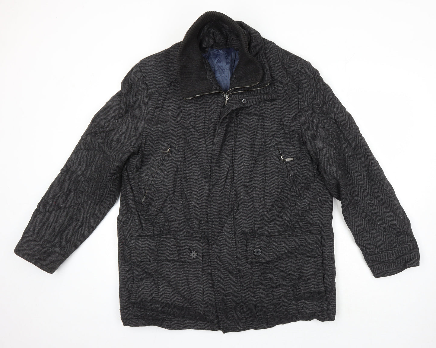 John Lewis Mens Grey Geometric Jacket Size L