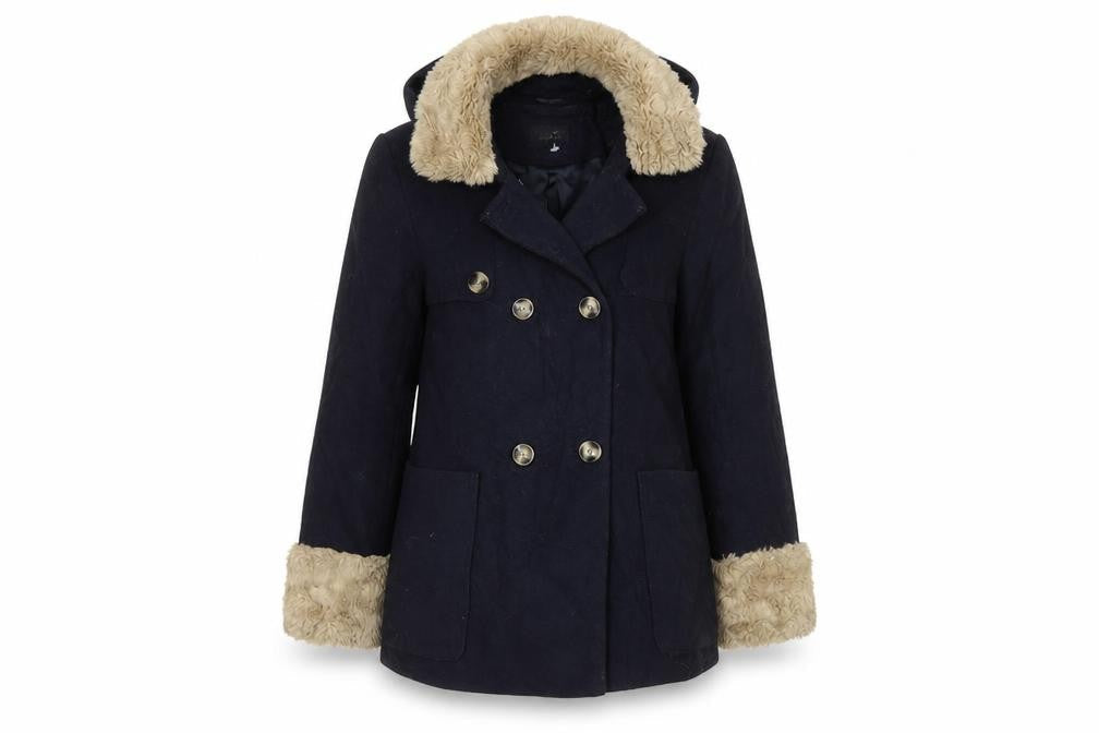 Topshop Womens Blue Overcoat Coat Size 8
