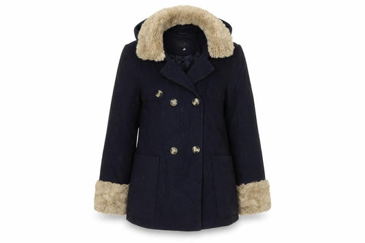 Topshop Womens Blue Overcoat Coat Size 8