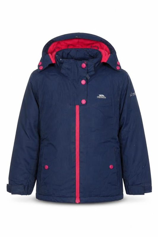 Trespass Girls Blue Jacket Size 3-4 Years Zip - BMW
