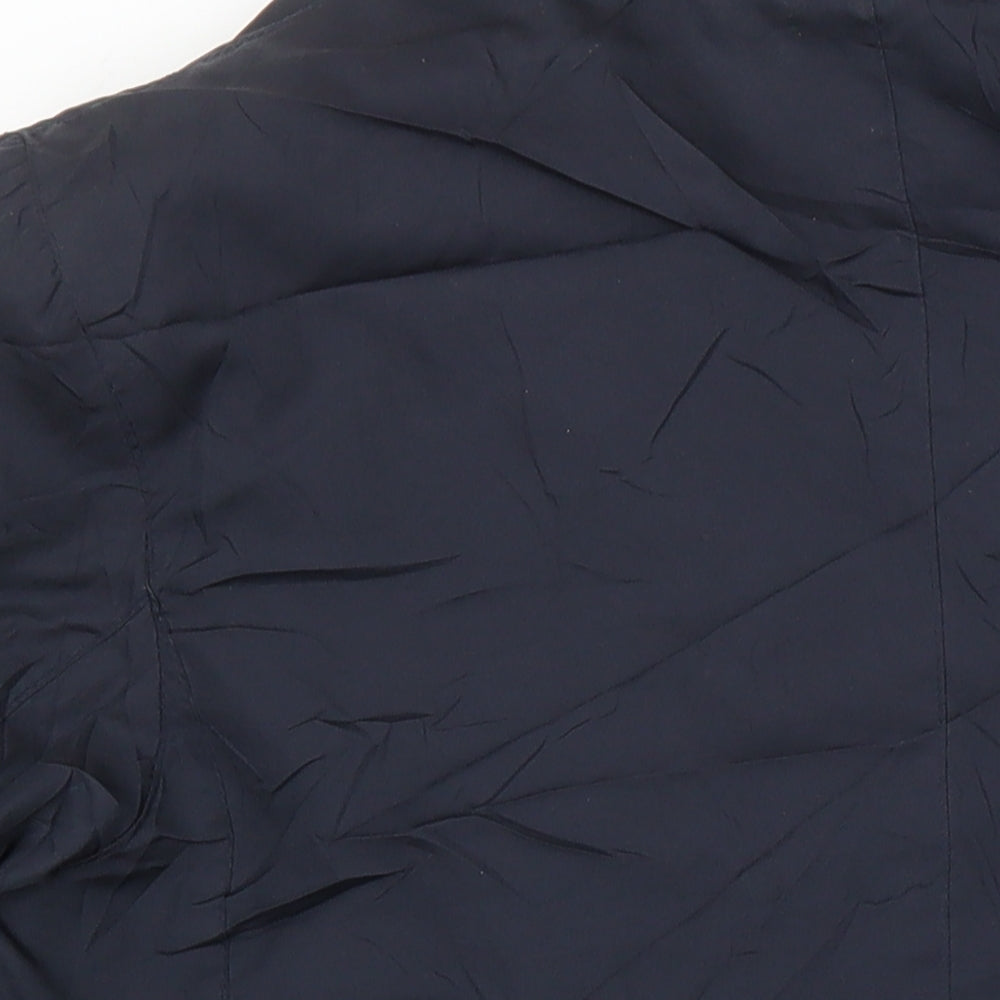 Classic Womens Blue Herringbone Overcoat Coat Size 12 Snap