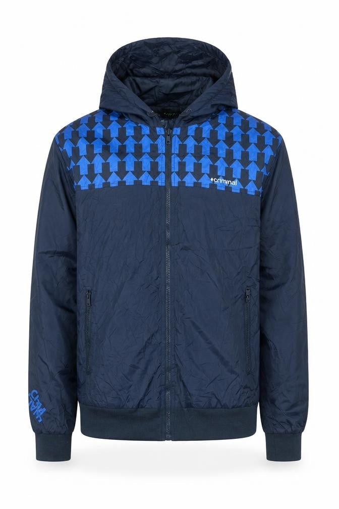 Criminal Mens Blue Jacket Size XL Zip