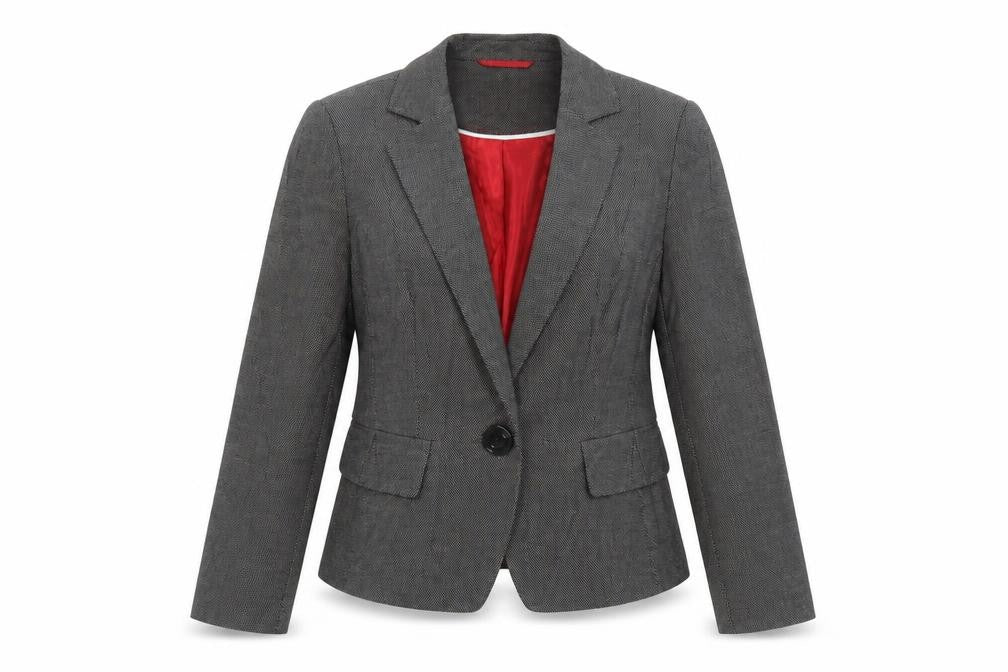 Marks & Spencer Womens Black Polka Dot Jacket Blazer Size 12 Button