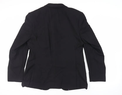 Back view of Autograph men’s black wool jacket suit jacket, size 40, regular