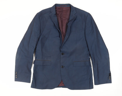 Next Mens Blue Polyester Jacket Suit Jacket Size 42 Regular