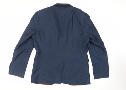 Next Mens Blue Polyester Jacket Suit Jacket Size 42 Regular