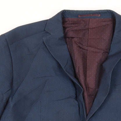 Next Mens Blue Polyester Jacket Suit Jacket Size 42 Regular