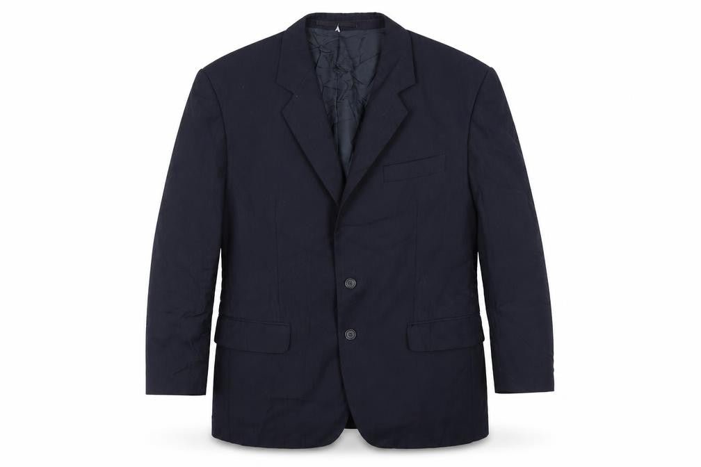Varteks Mens Blue Striped Polyester Jacket Suit Jacket Size 40 Regular