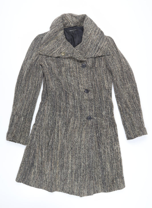 Great Plains London Womens Grey Overcoat Coat Size XS Button