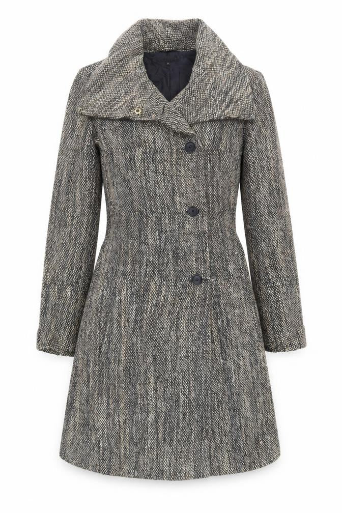 Great Plains London Womens Grey Overcoat Coat Size XS Button