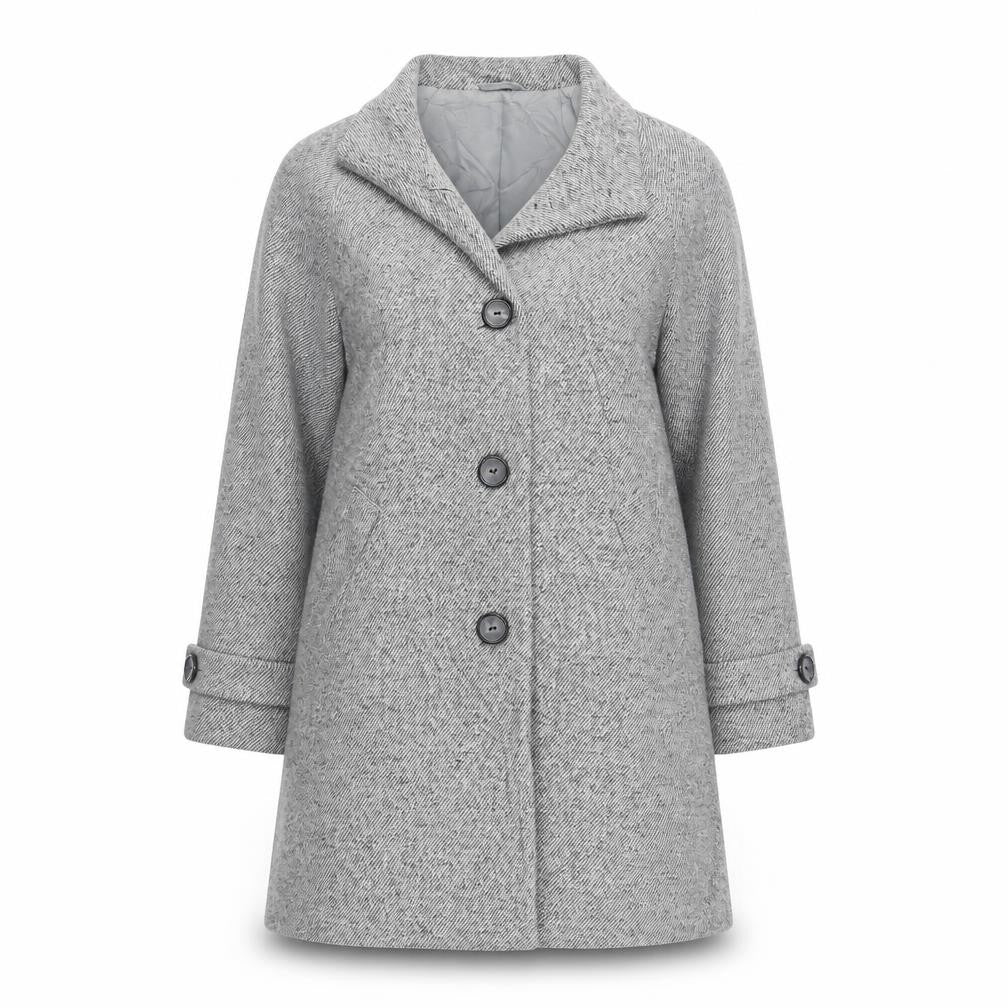 John Lewis Womens Grey Overcoat Coat Size 12 Button