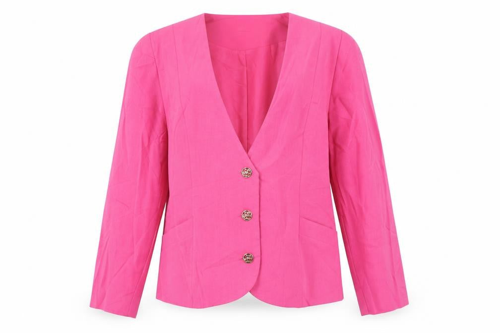 Kerena Womens Pink Jacket Blazer Size 14 Button - Vintage