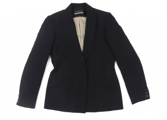 Principles Womens Black Jacket Blazer Size 8 Button