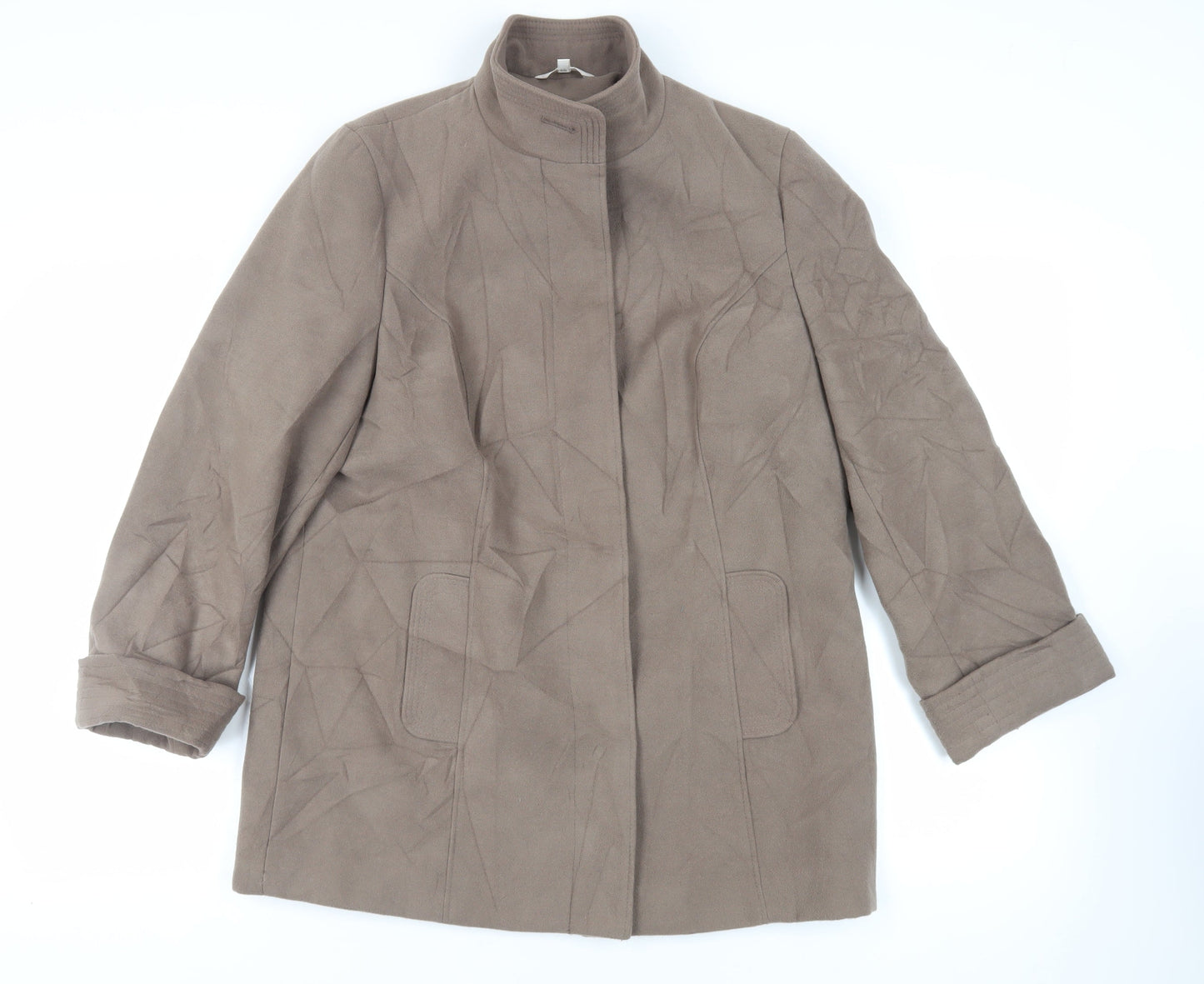 Marks and Spencer Womens Brown Overcoat Coat Size 14 Button