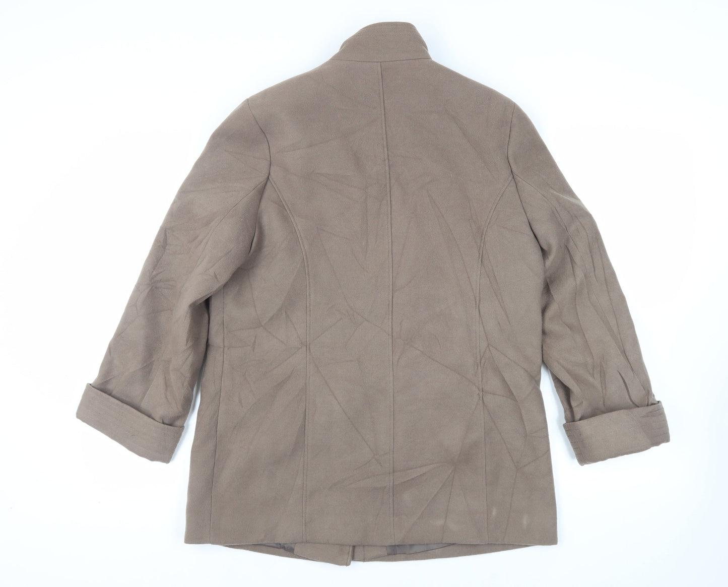 Marks and Spencer Womens Brown Overcoat Coat Size 14 Button