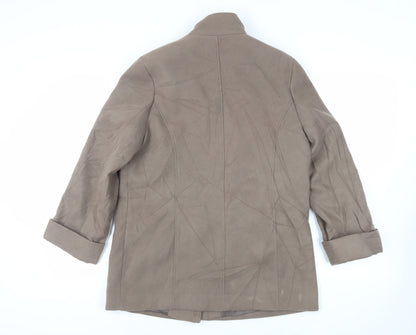 Marks & Spencer Womens Brown Overcoat Coat Size 14 Button