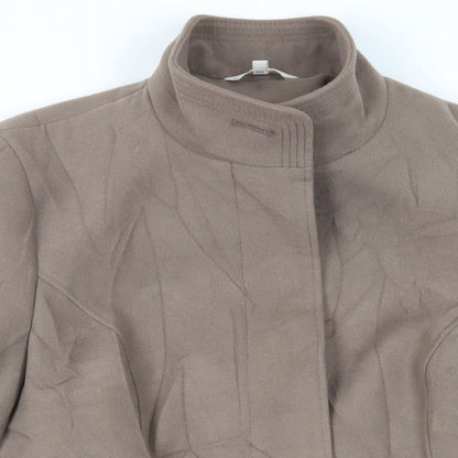 Marks & Spencer Womens Brown Overcoat Coat Size 14 Button
