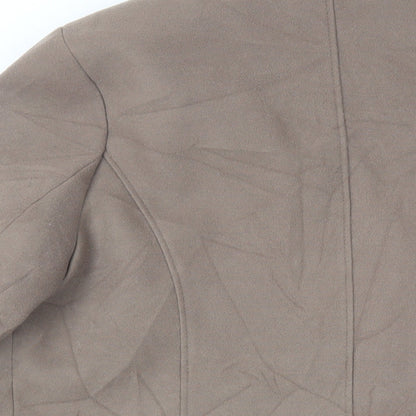 Marks & Spencer Womens Brown Overcoat Coat Size 14 Button
