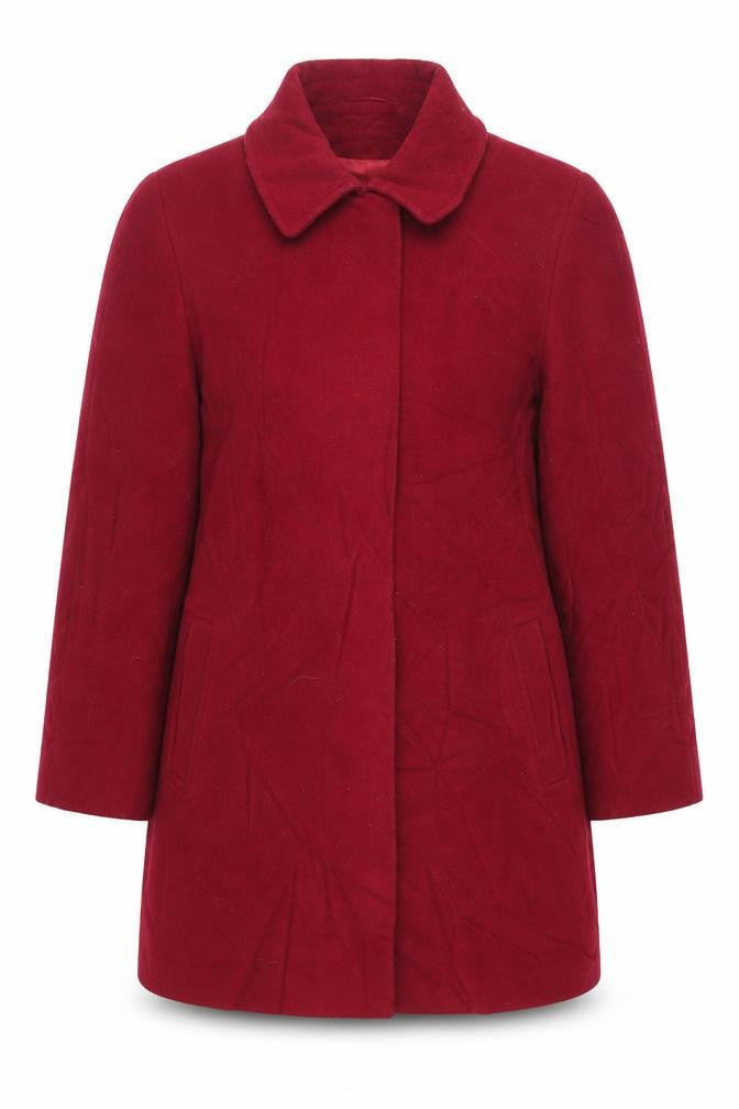BHS Womens Red Overcoat Coat Size 16 Button