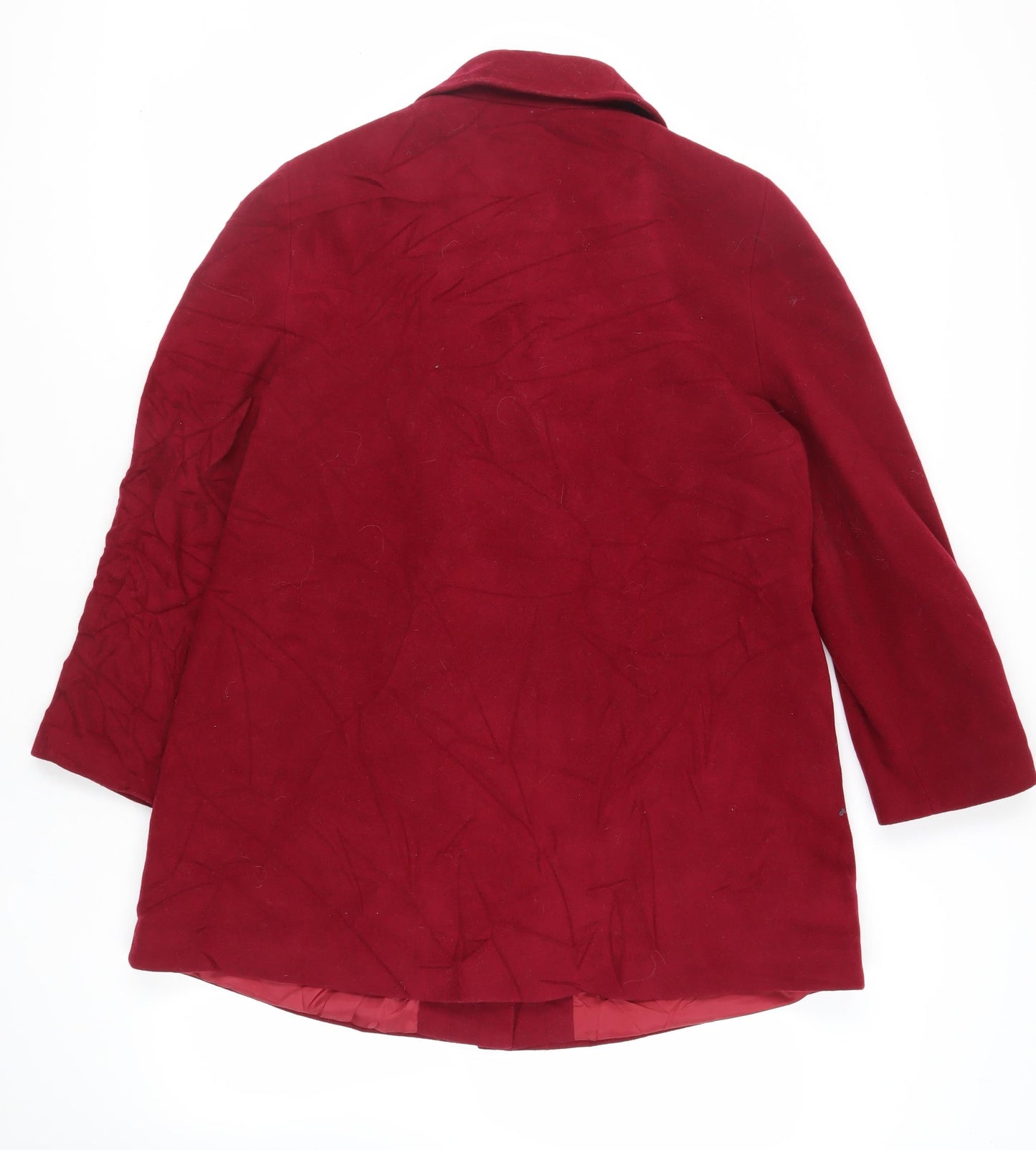 BHS Womens Red Overcoat Coat Size 16 Button